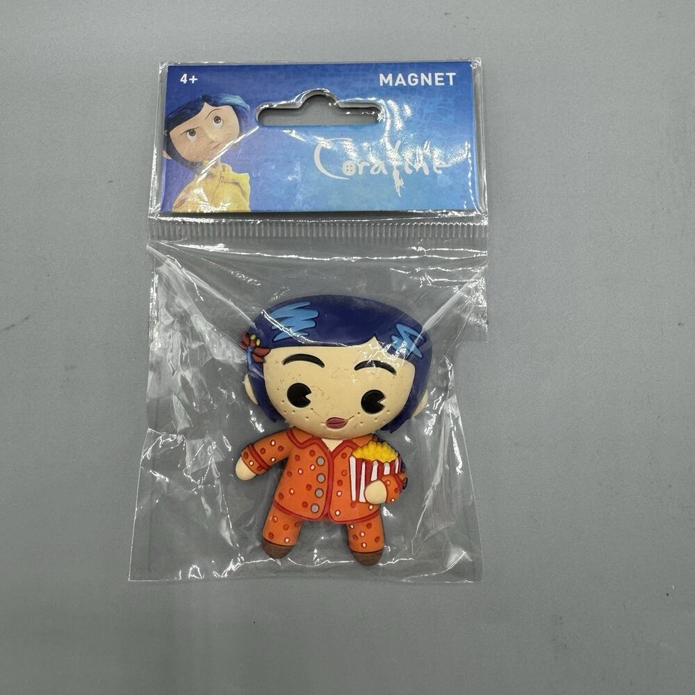 Coraline with Popcorn Magnet Coraline Monogram 3D Foam Figural Magnet 2.5"